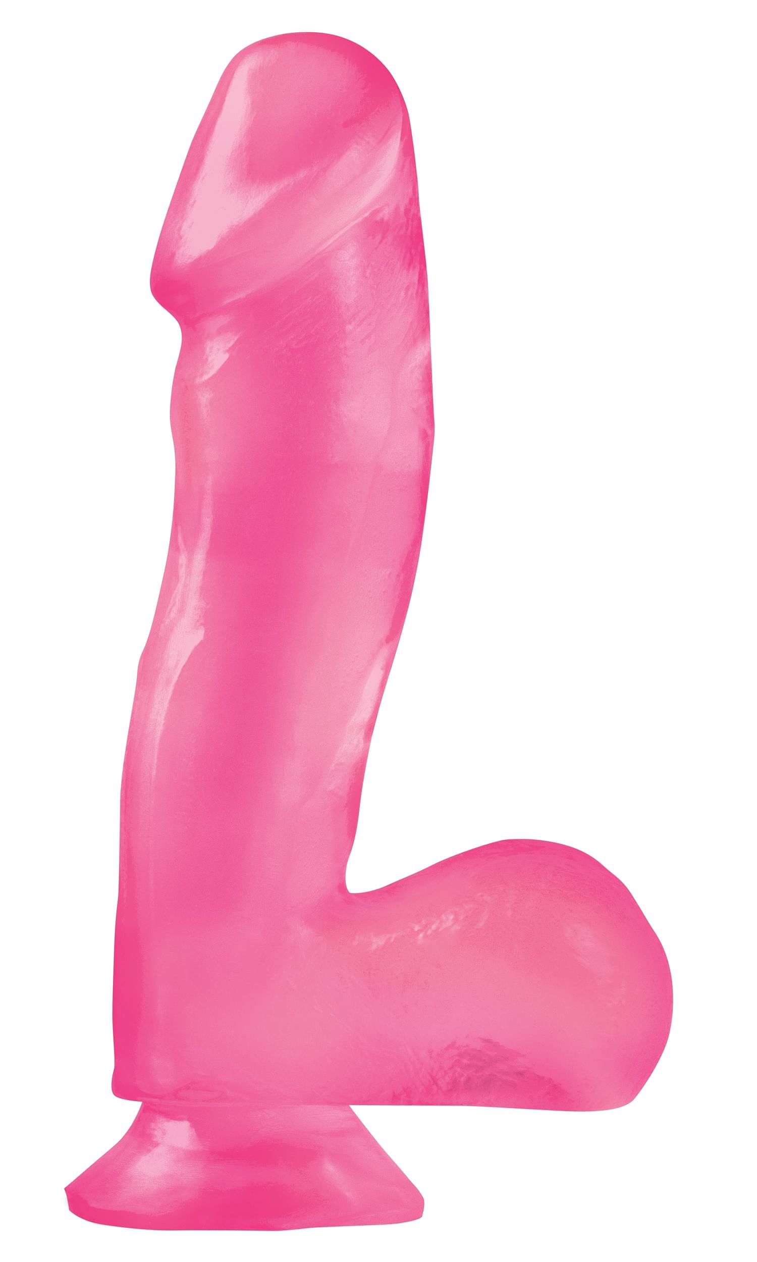 Basix Rubber Works – 6.5 Inch Dong With Suction Cup – Pink