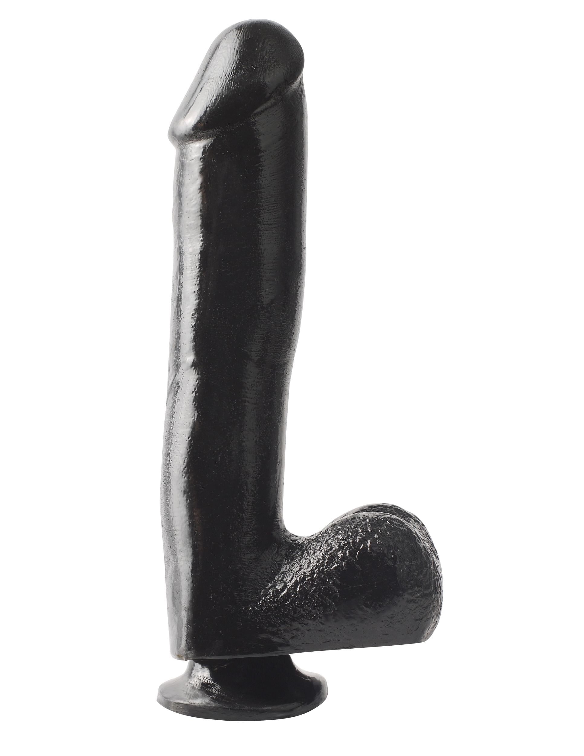 Basix Rubber Works – 10 Inch Dong With Suction Cup – Black