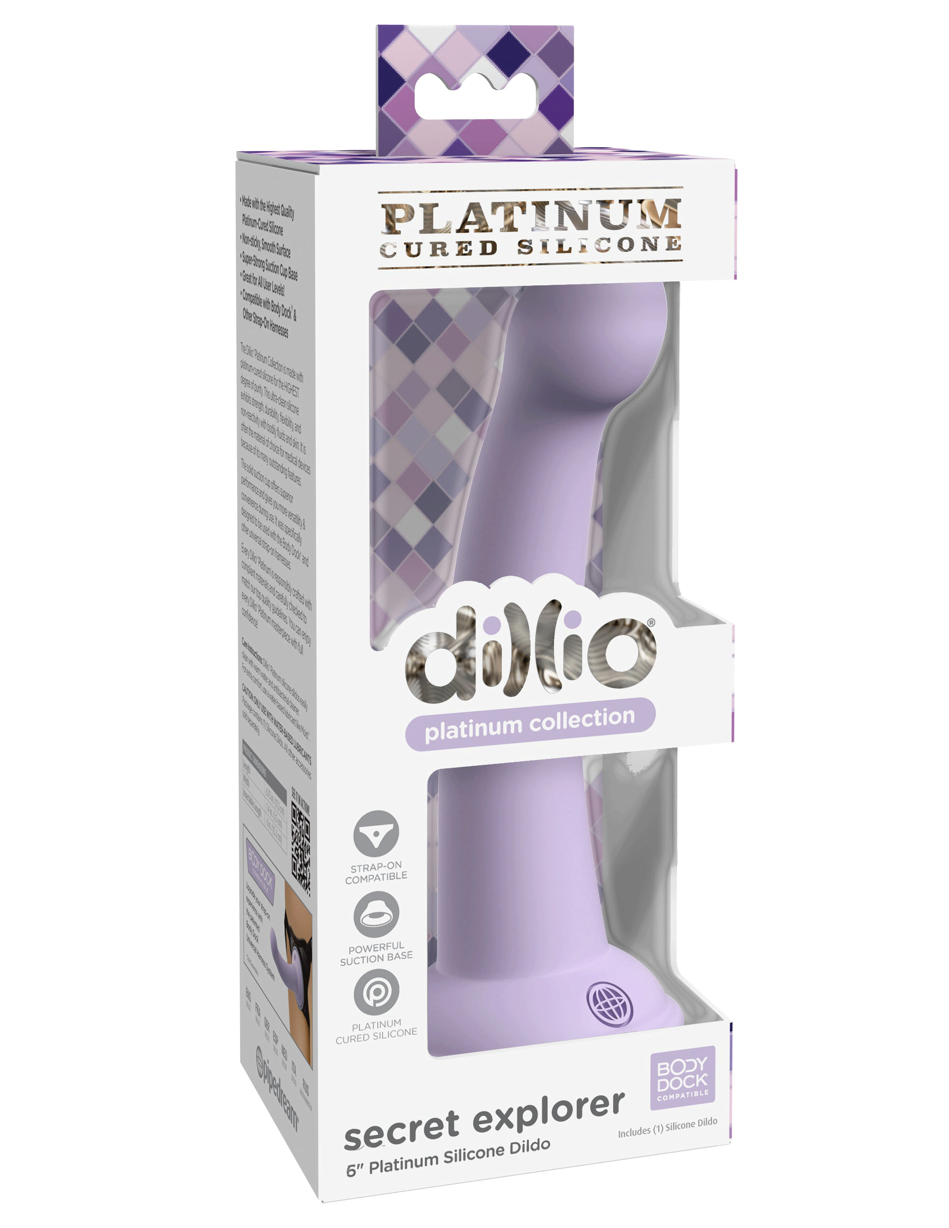 Dillio Platinum – Secret Explorer 6 Inch Dildo –  Purple