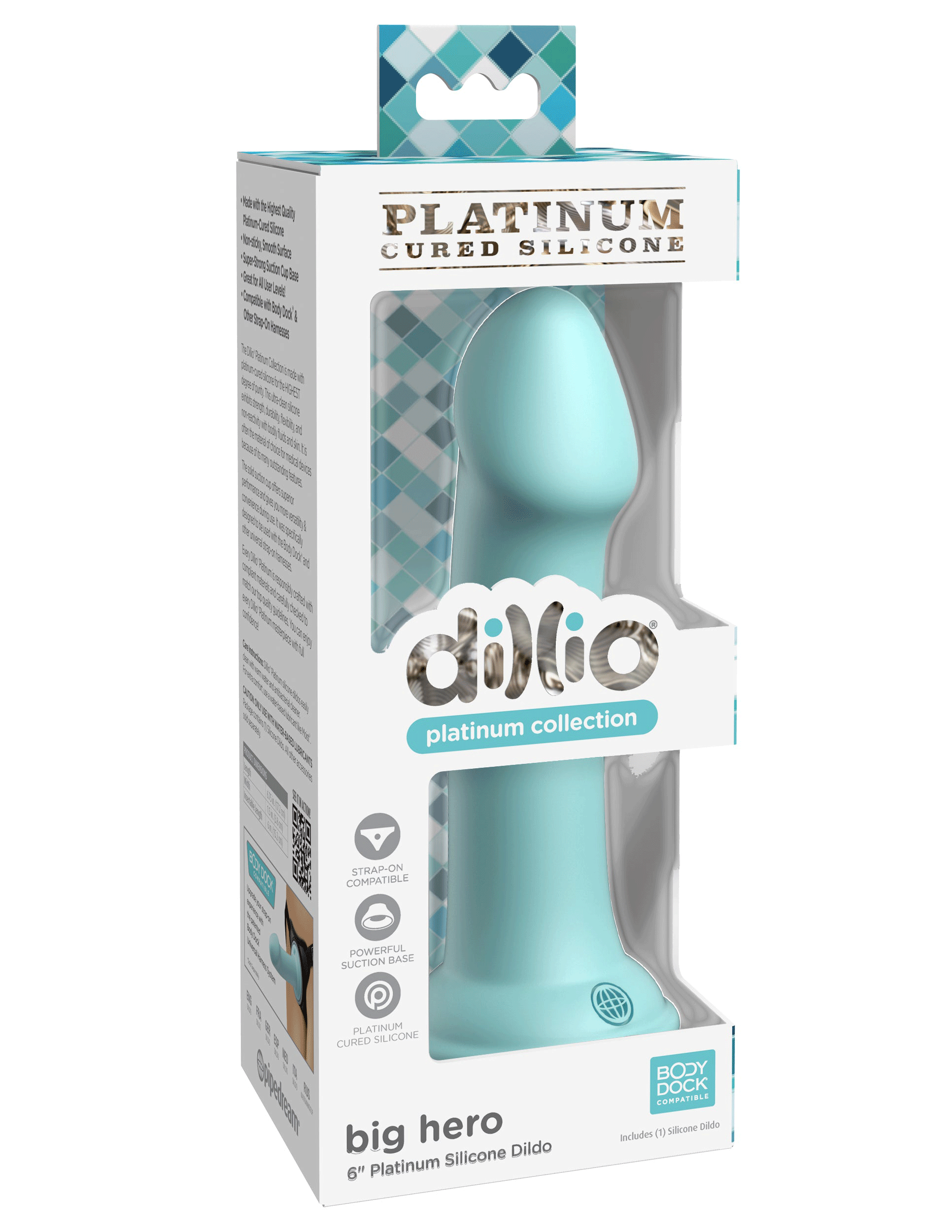 Dillio Platinum – Big Hero 6 Inch Dildo – Teal