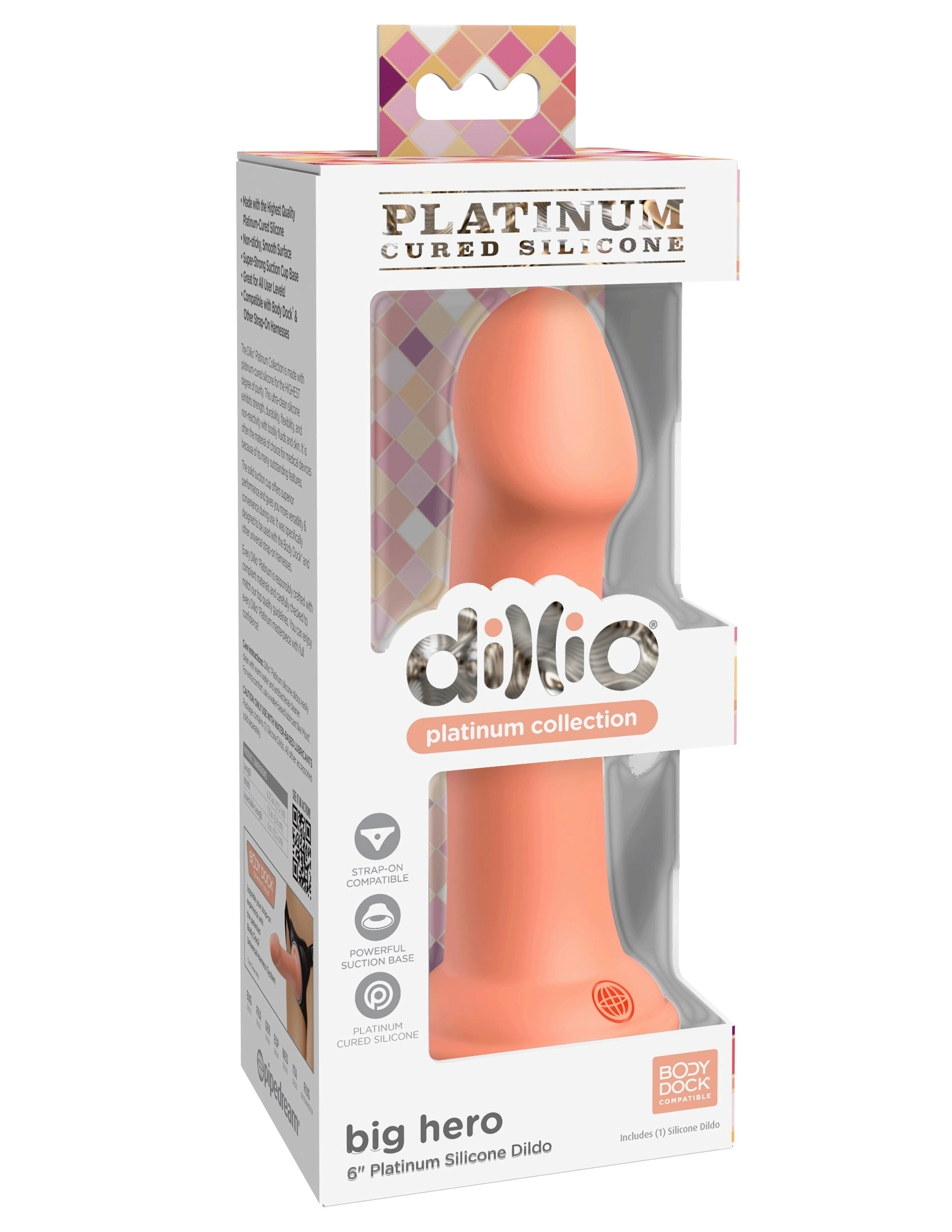 Dillio Platinum – Big Hero 6 Inch Dildo – Peach