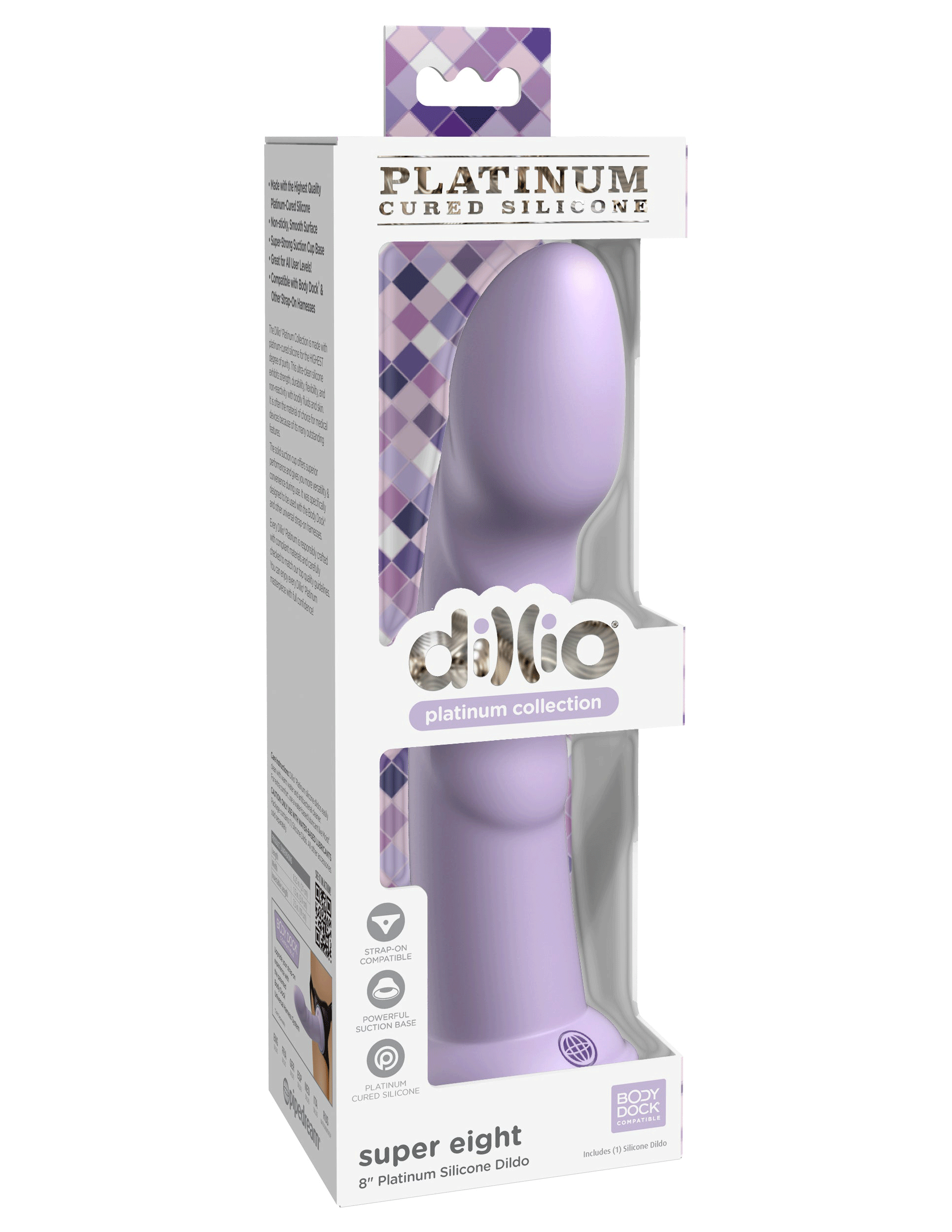 Dillio Platinum – Super Eight 8 Inch Dildo – Purple