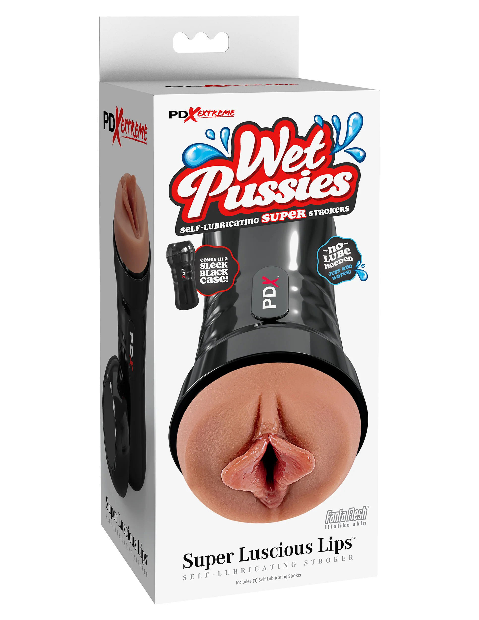 Wet Pussies – Super Luscious Lips Self  Lubricating Stroker – Brown