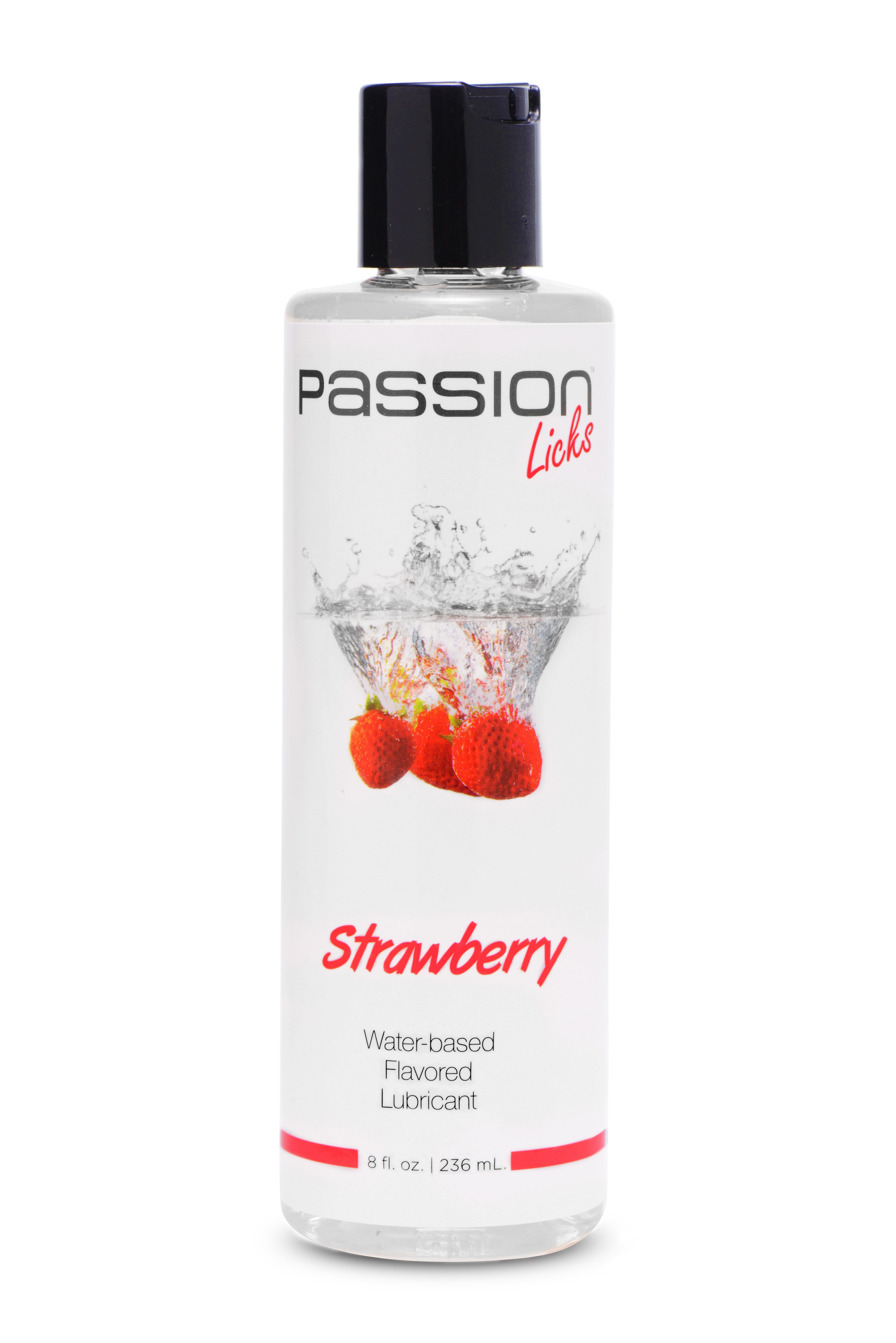 Passion Licks Strawberry Water Based Flavored  Lubricant – 8 Fl Oz / 236 ml