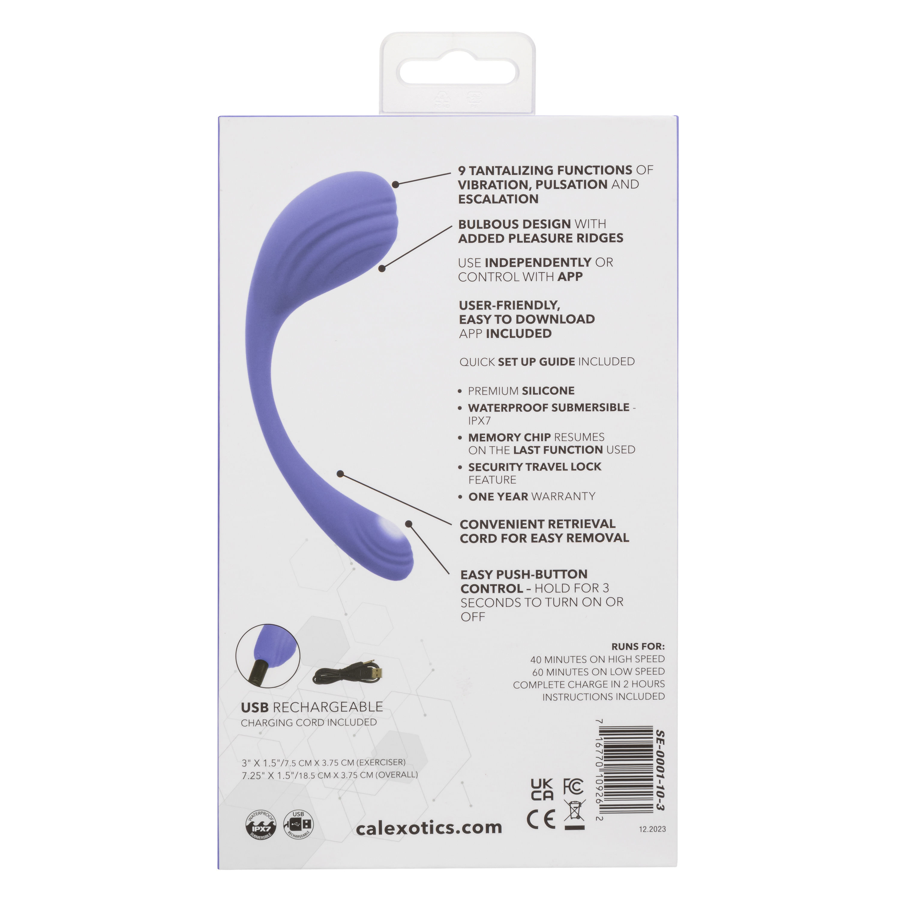 Calexotics Connect Kegel Exerciser – Periwinkle