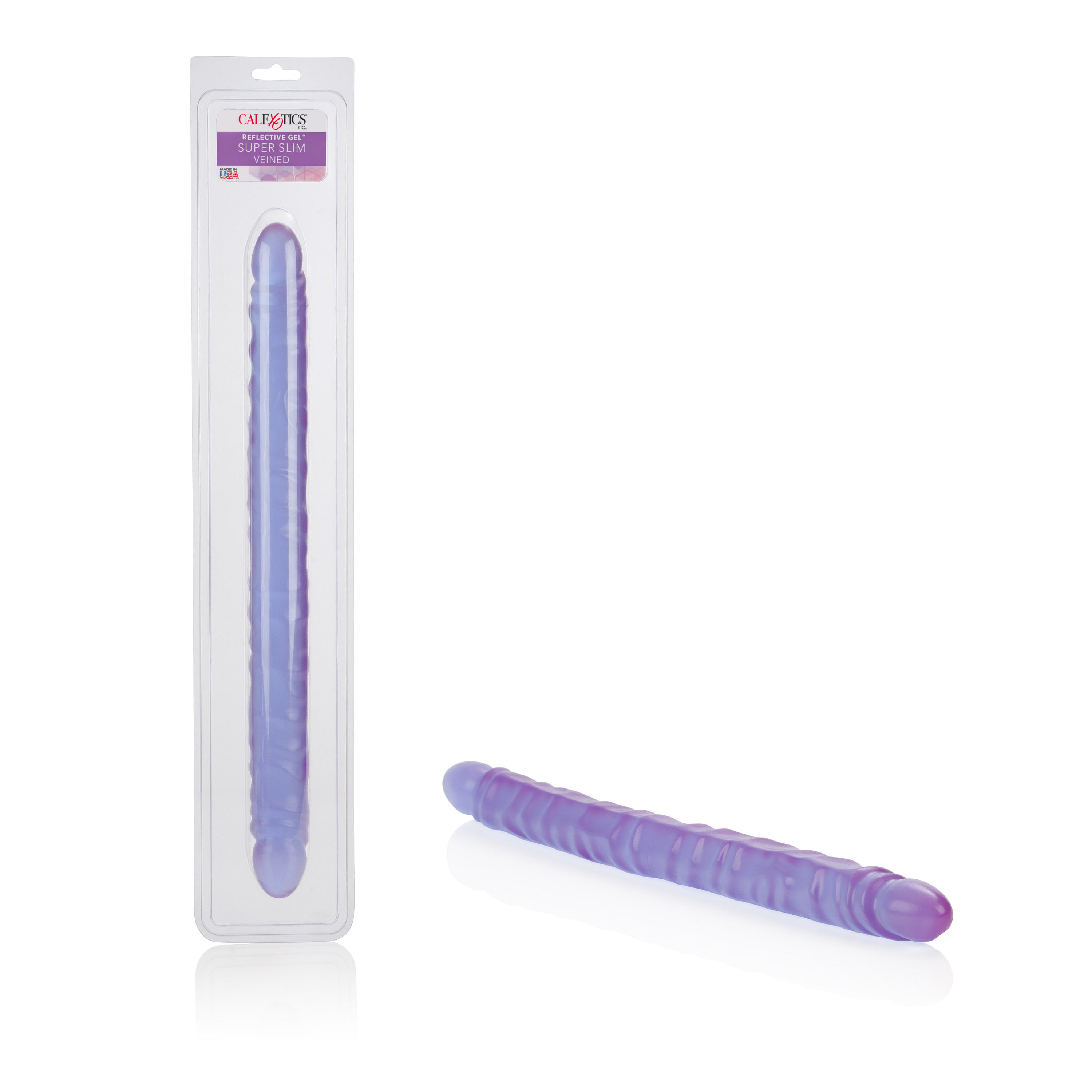 Slim Jim Duo 17 Inches Veined Super Slim Dong – Purple