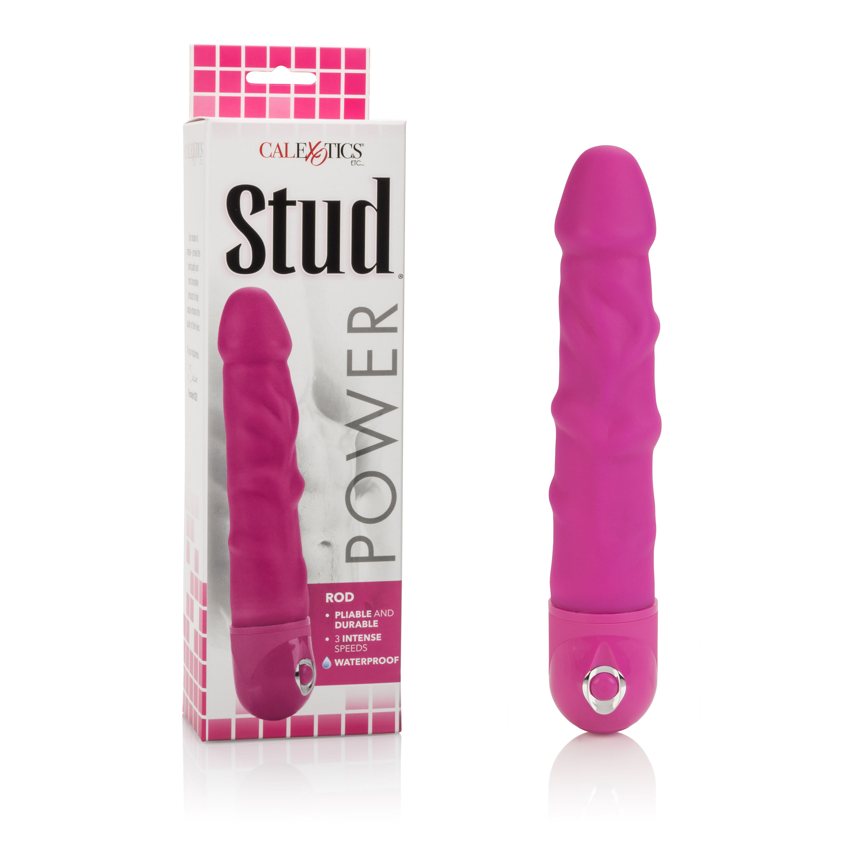 Waterproof Power Stud Rod Dong – Pink