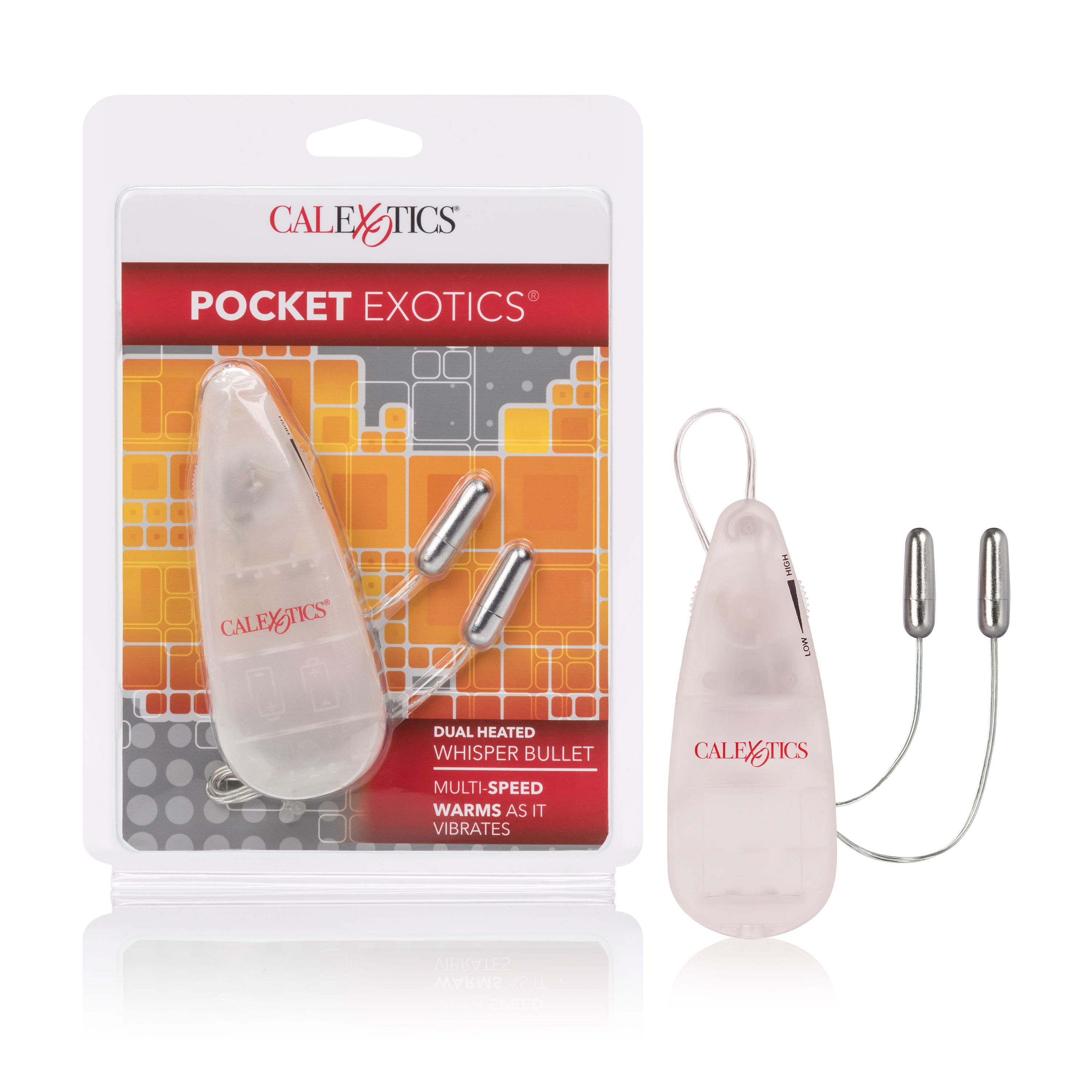 Pocket Exotics Dual Heated Whisper Bullets – Clear