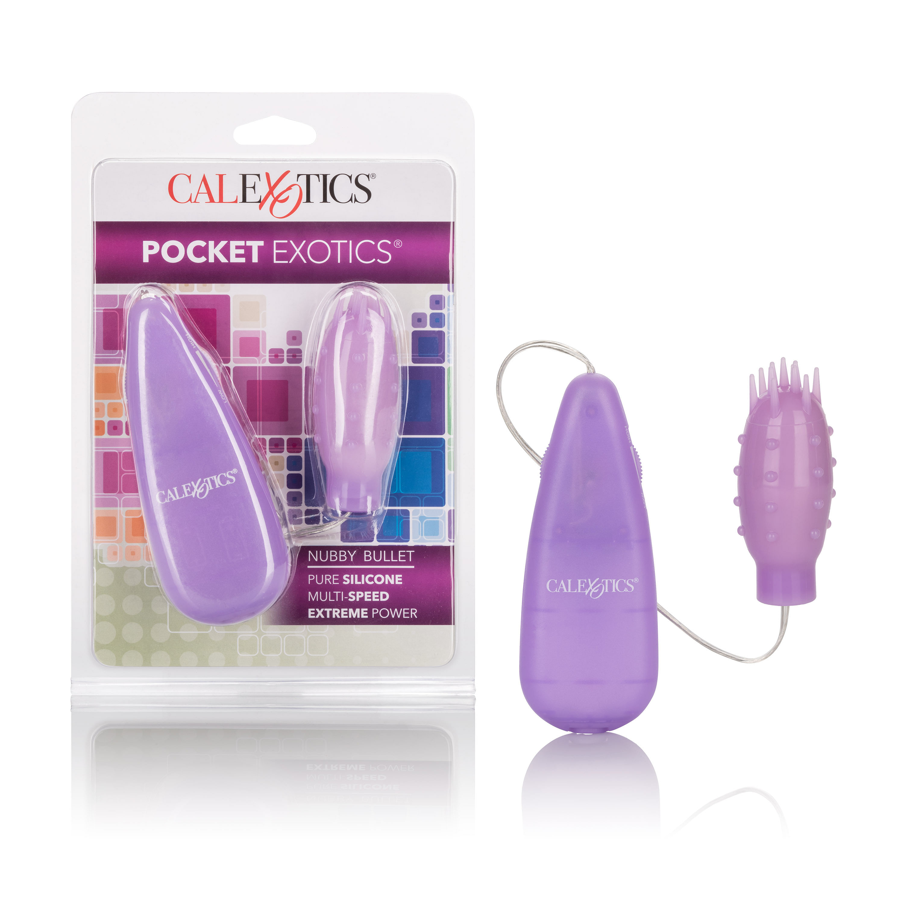 Silicone Slims Vibrating Nubby Bullet – Purple