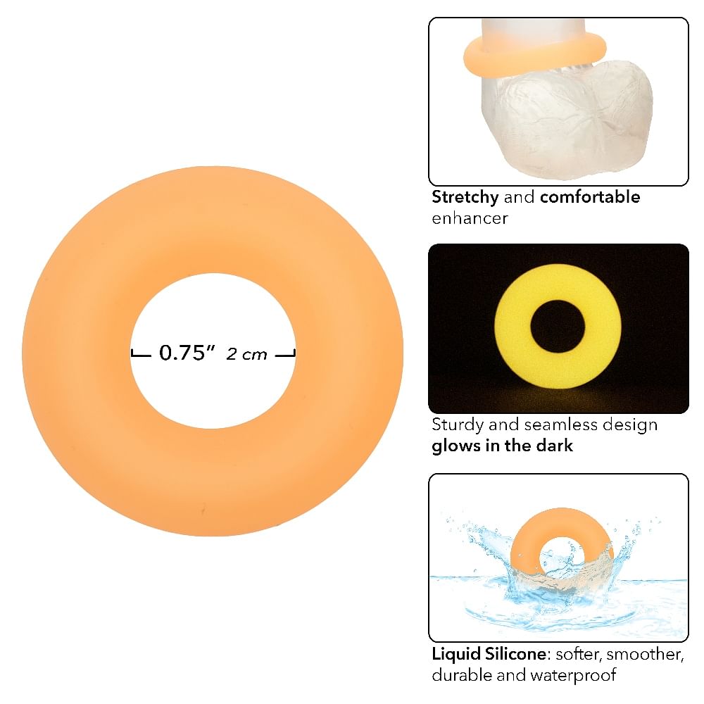 Alpha Glow-in-the-Dark Liquid Silicone Prolong   Medium Ring – Orange