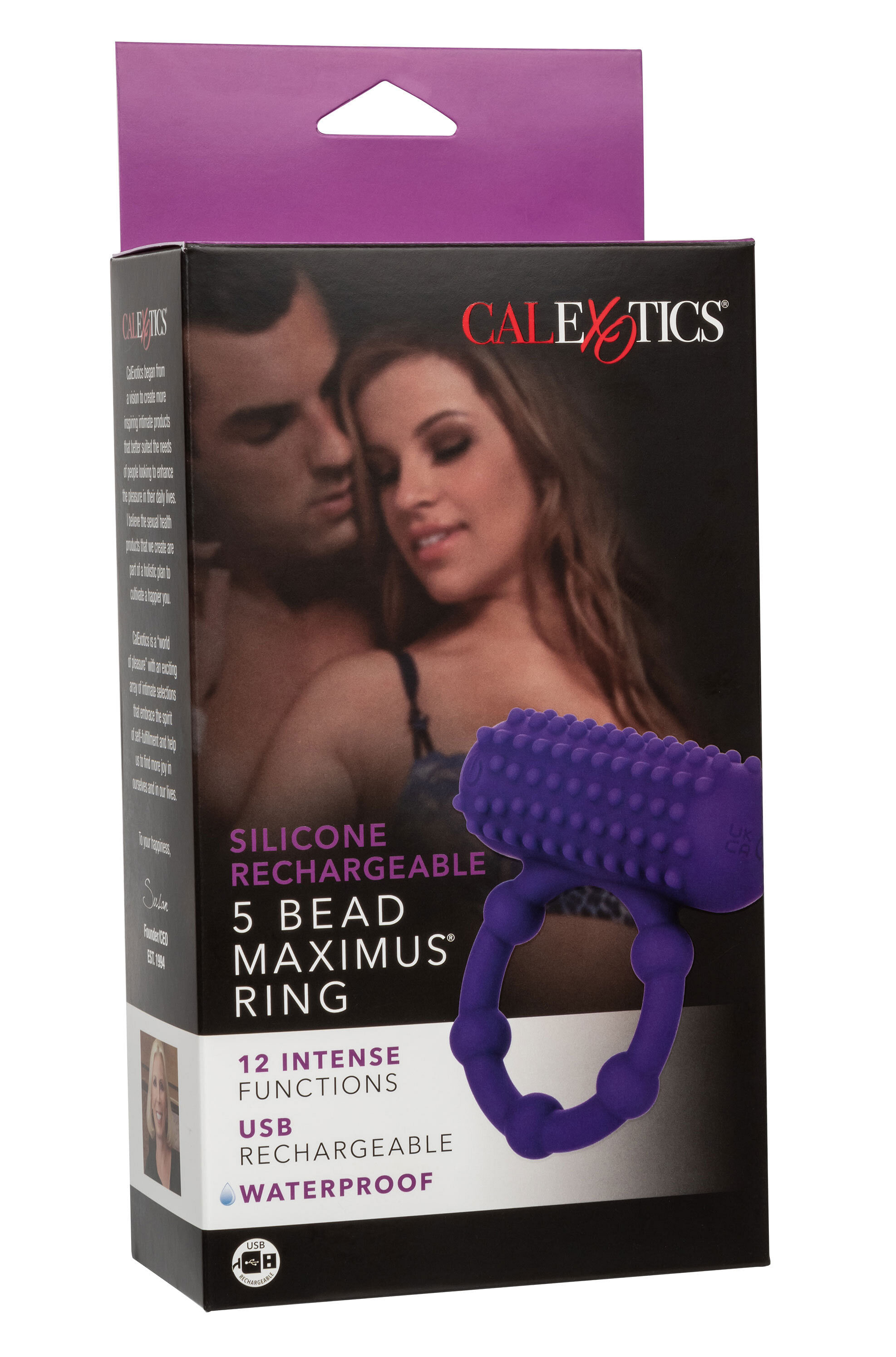 Silicone Rechargeable 5 Bead Maximus Ring – Purple