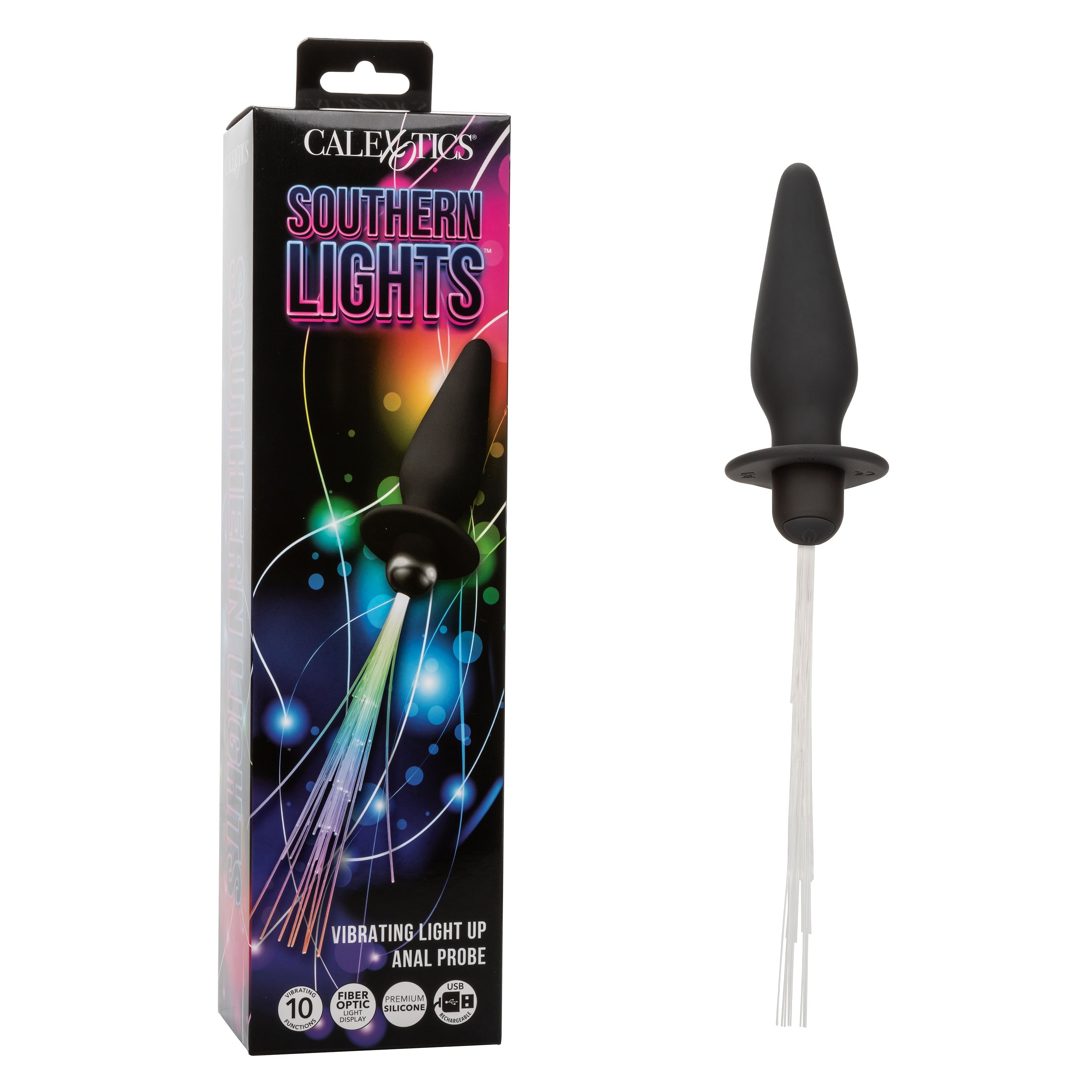 Southern Lights – Vibrating Light Up Anal Probe –  Black