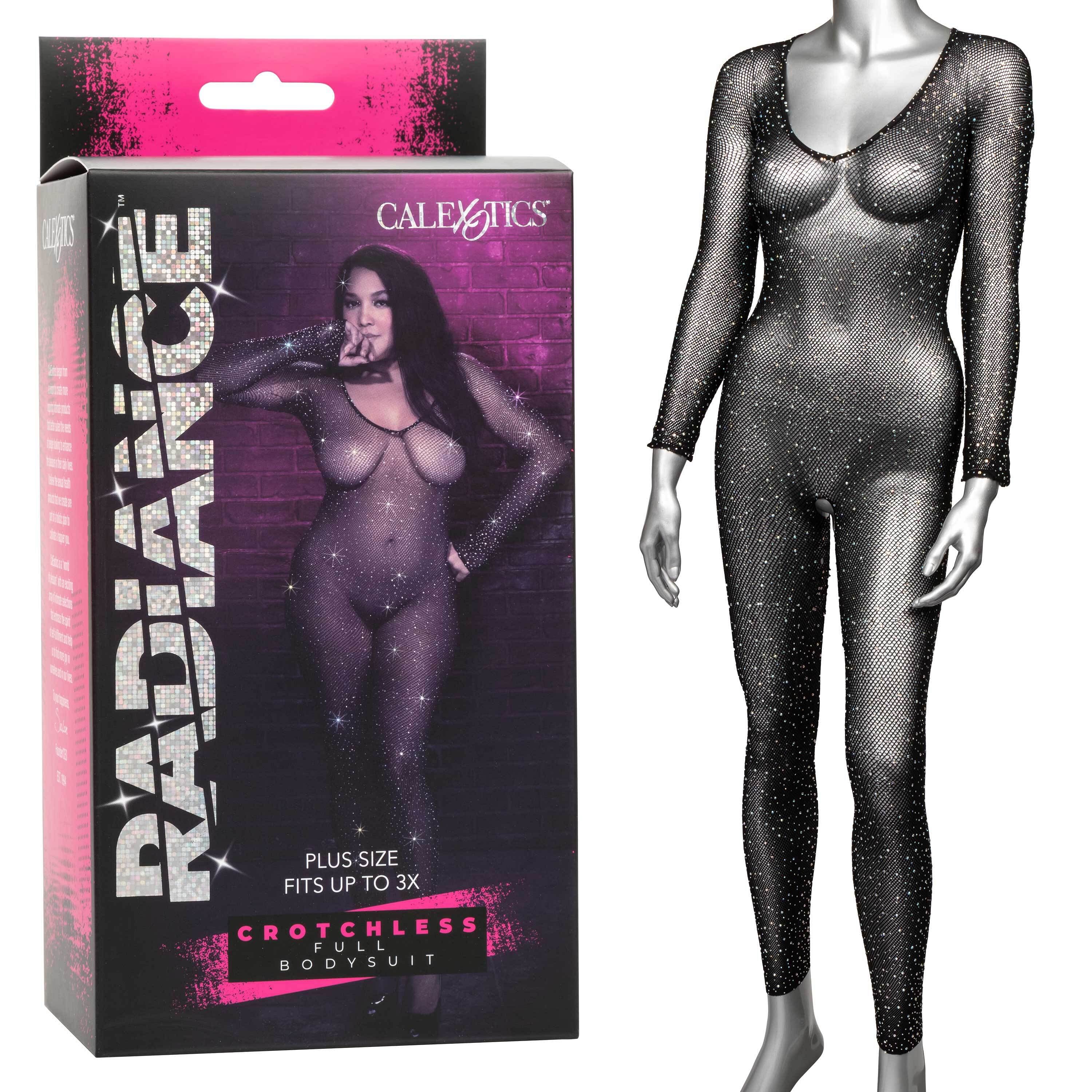 Radiance Crotchless Full Body Suit – Queen – Black