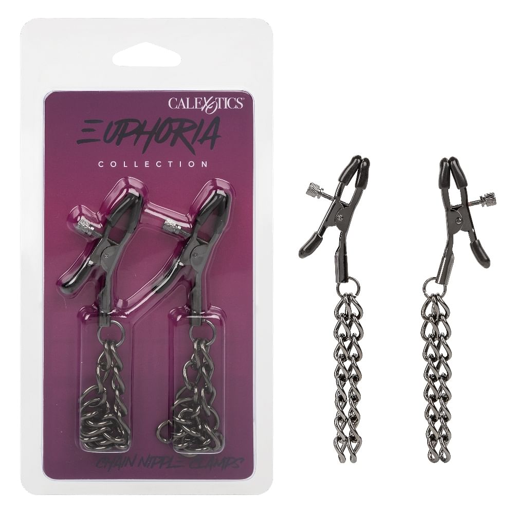 Euphoria Collection Chain Nipple Clamps – Black