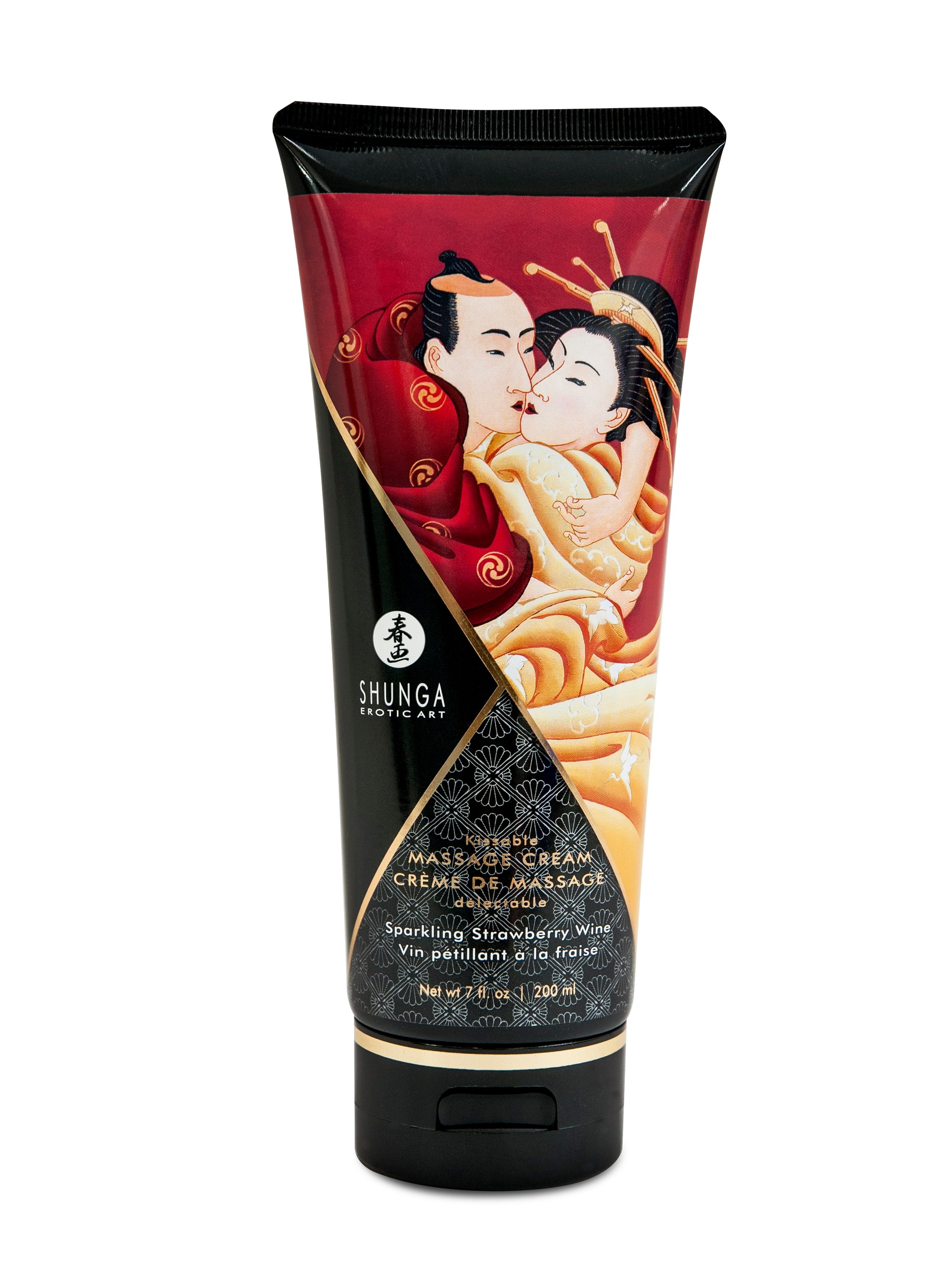 Kissable Massage Cream – Sparkling Strawberry  Wine – 7 Fl. Oz. / 200 ml