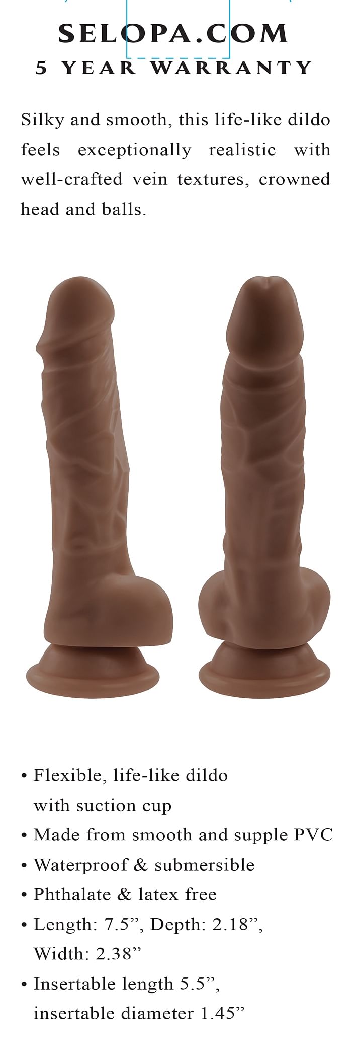 6 Inch Dildo – Dark