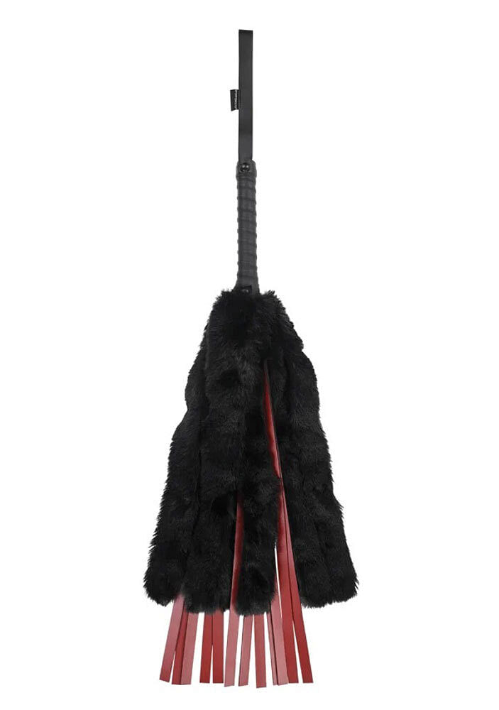 Saffron Faux Fur Flogger – Black/red