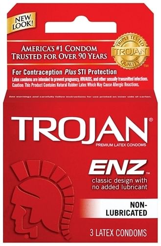 Trojan Enz Non-Lubricated Condoms – 3 Pack