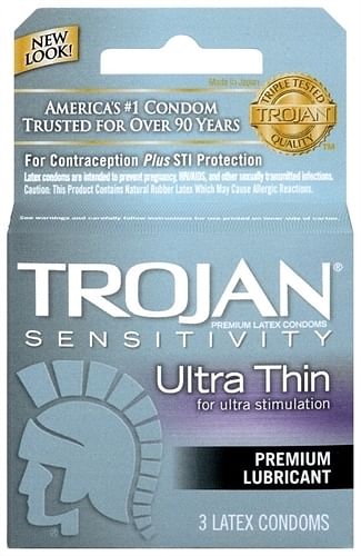 Trojan Sensitivity Ultra Thin Lubricated Condoms – 3 Pack