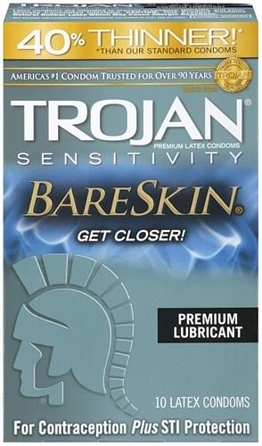 Trojan Sensitivity Bareskin Lubricated Condoms – 10 Pack