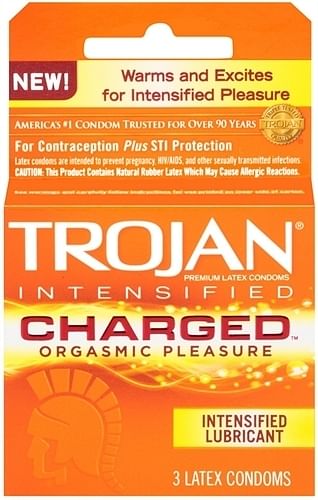 Trojan Intensified Charged Orgasmic Pleasure Condoms – 3 Pack