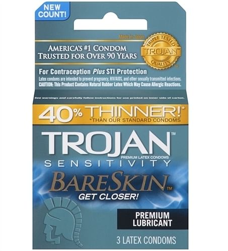 Trojan Sensitivity Bareskin Lubricated  Condoms – 3 Pack