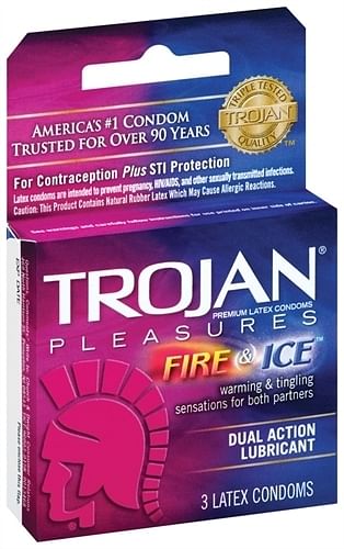 Trojan Fire and Ice Dual Action Lubricated Condoms – 3 Pack