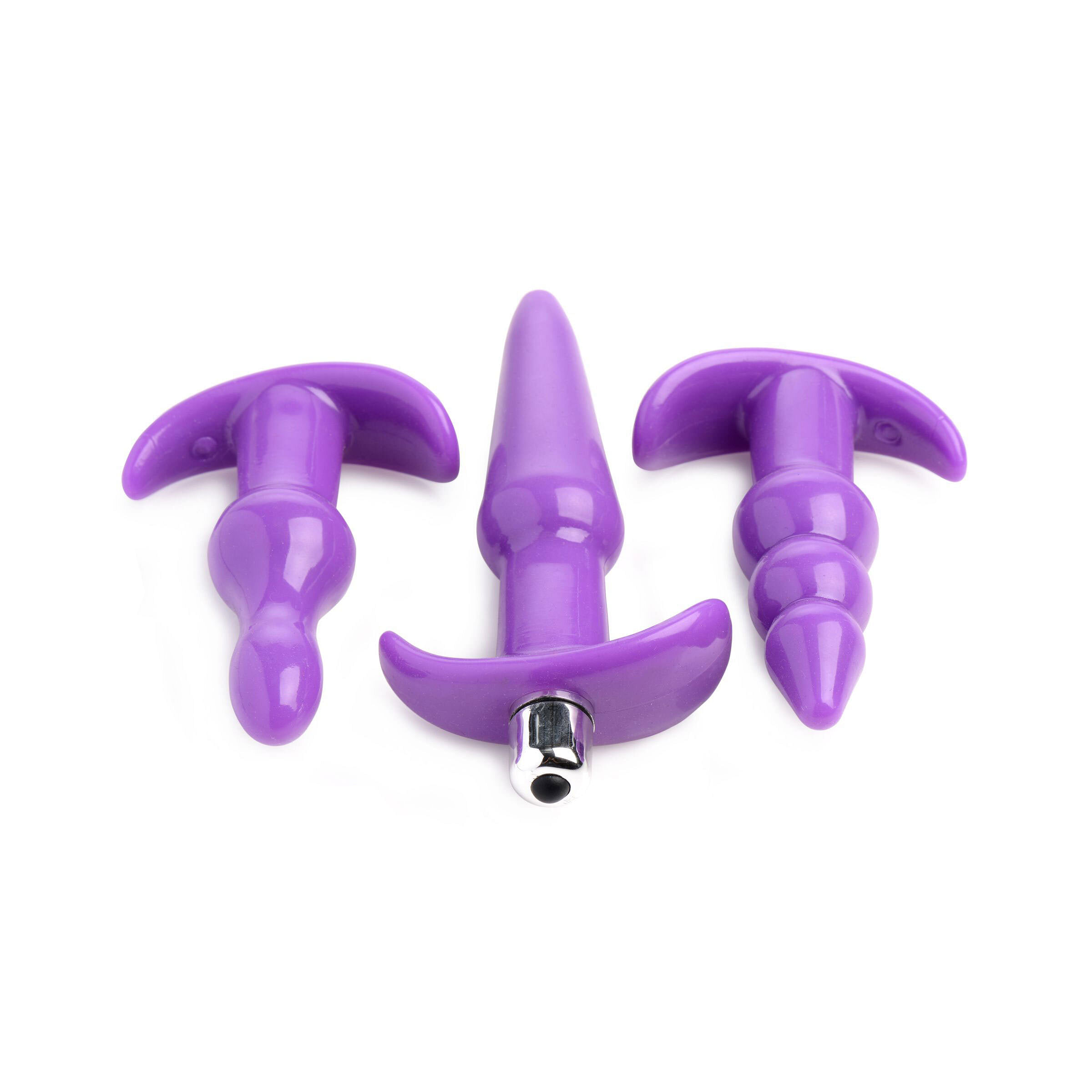 4 Pc Vibrating Anal Plug Set – Purple