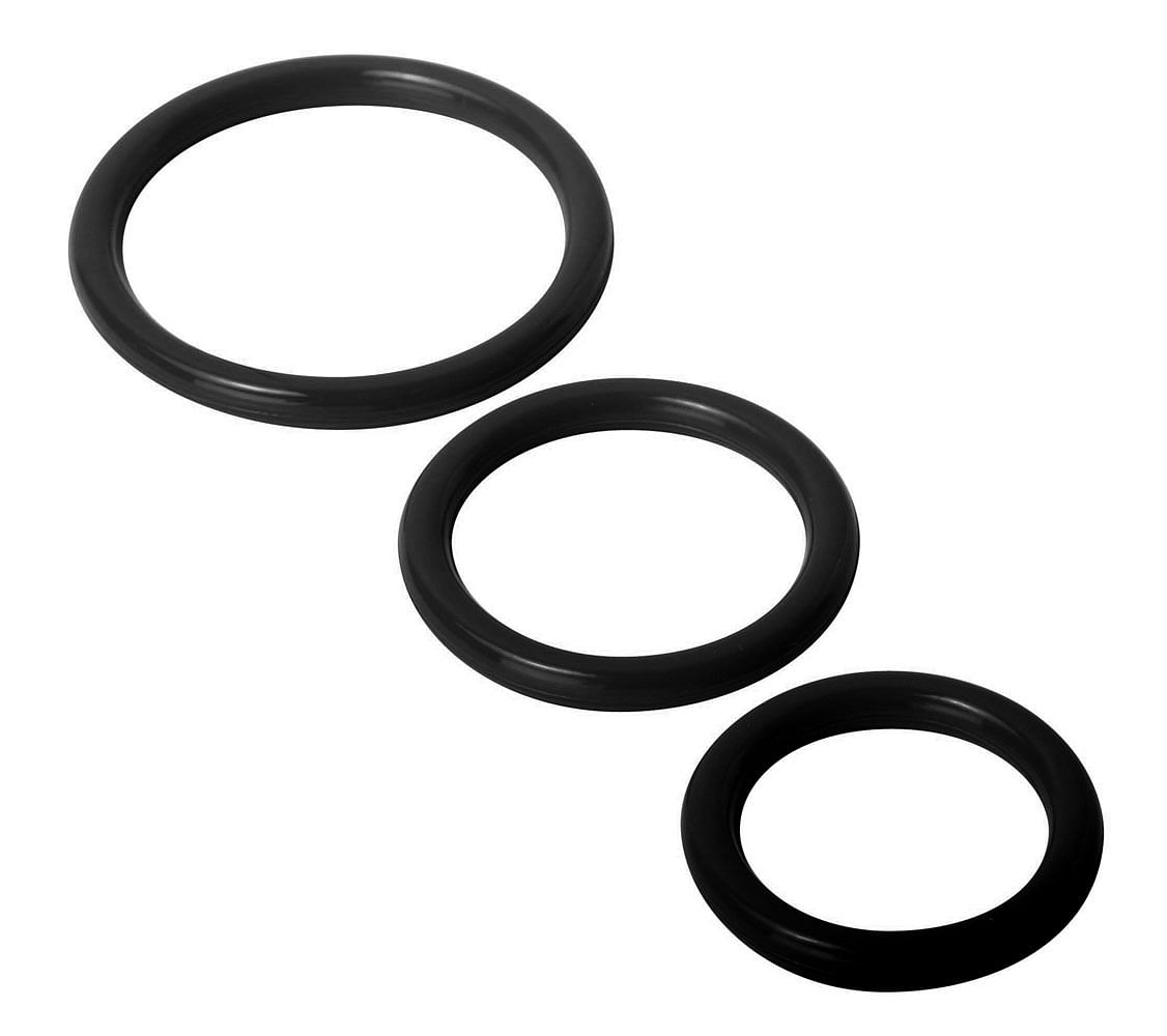 Trinity Silicone Cock Rings – Black