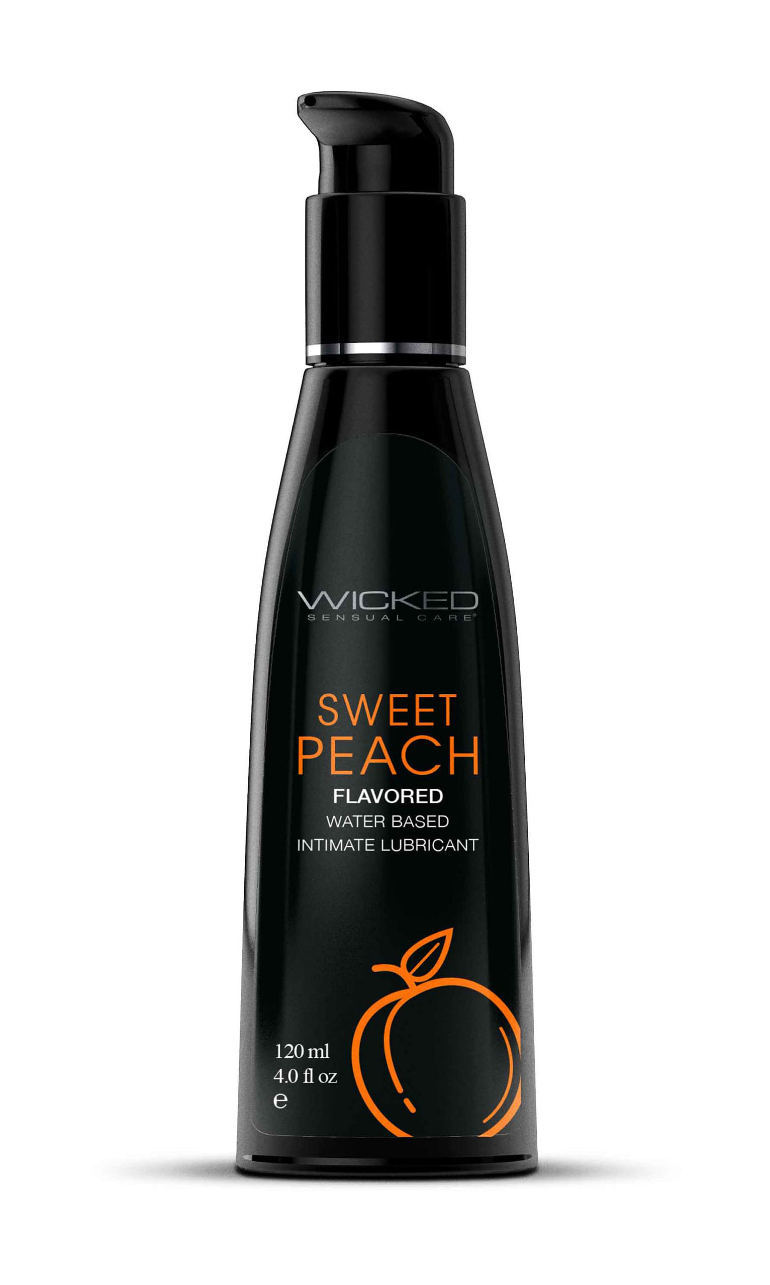 Aqua Sweet Peach Flavored Water Based Intimate  Lubricant – 4 Fl. Oz.